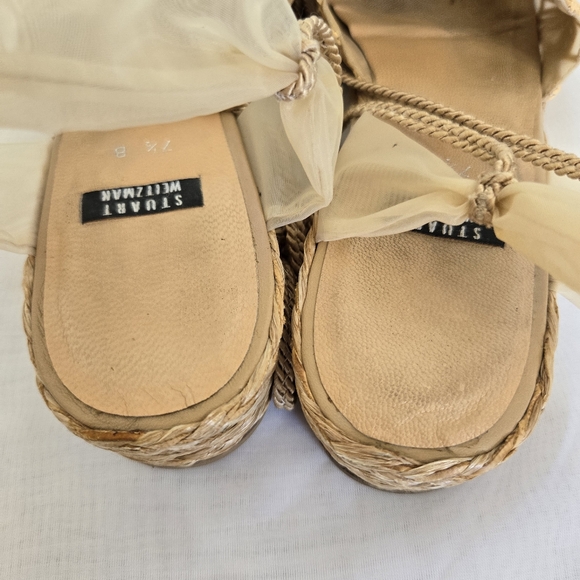 Vintage Stuart Weitzman Raffia Floral Espadrilles - Picture 12 of 14